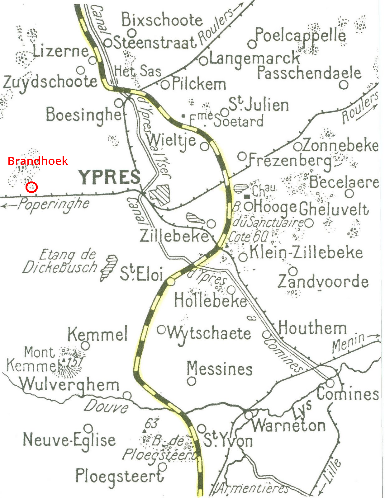Brandhoek Ypres_Front_Line_1916