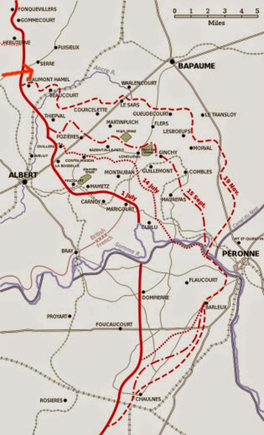 VIII Corps general front The Somme 1916