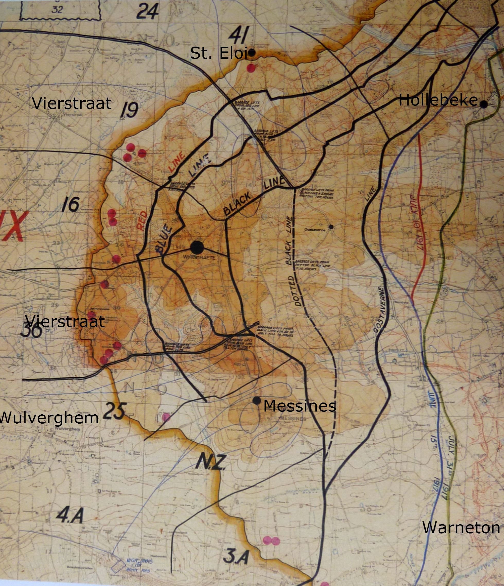 Battle of Messines map